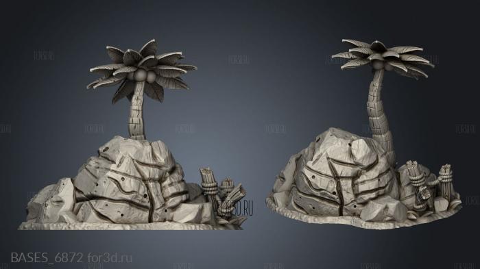 Beach Palm Tree Rocks stl model for CNC