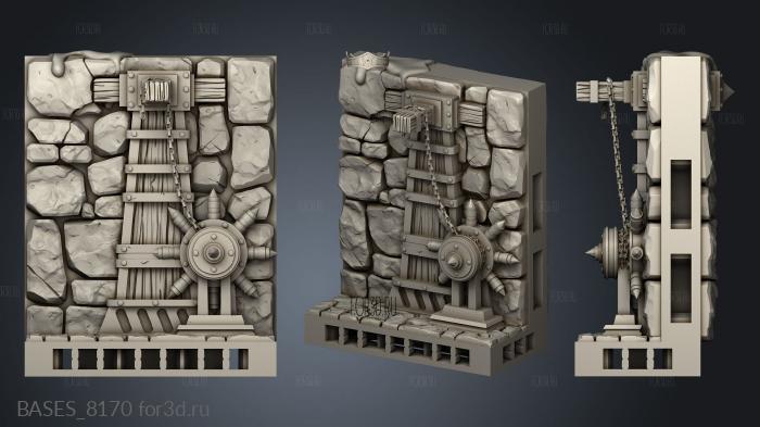 Dungeon Walls wall Curved stl model for CNC