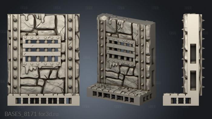 Dungeon Walls wall Curved stl model for CNC