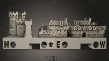 Стена Эпических Городов 3d stl модель для ЧПУ