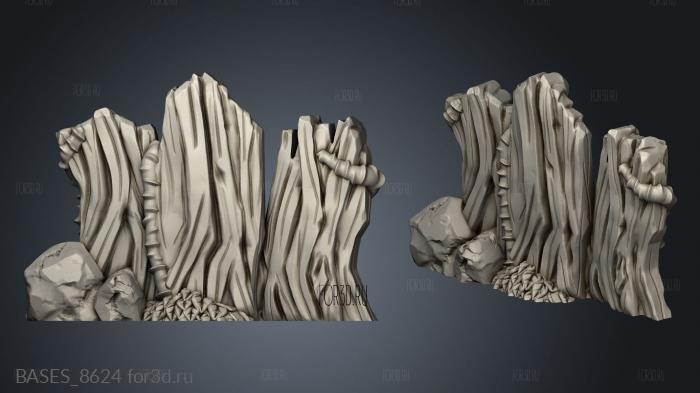 Forest Terrain Chopped Tree stl model for CNC