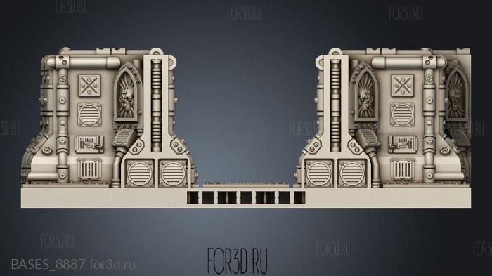 Gothic SpaceShip Corridor Cross Room stl model for CNC