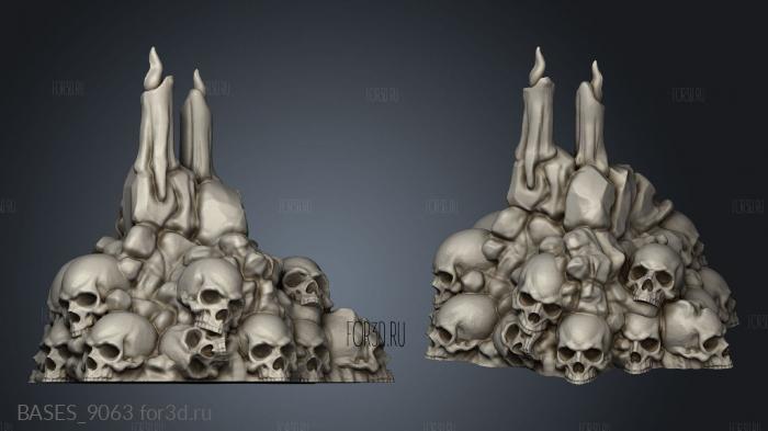 Hell Hath Fury Skull Pile candle stl model for CNC