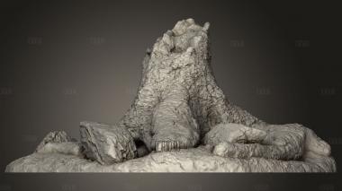Пень с камнями 3d stl модель для ЧПУ