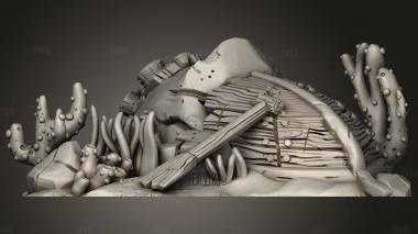 Обломки Основного корабля в Океанской местности 3d stl модель для ЧПУ