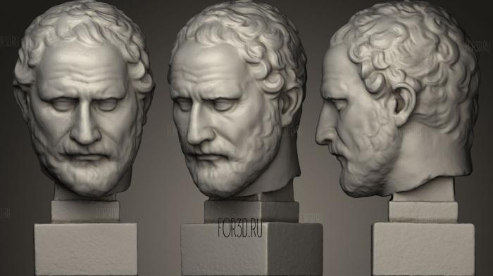 Demosthenes scuare plinth stl model for CNC