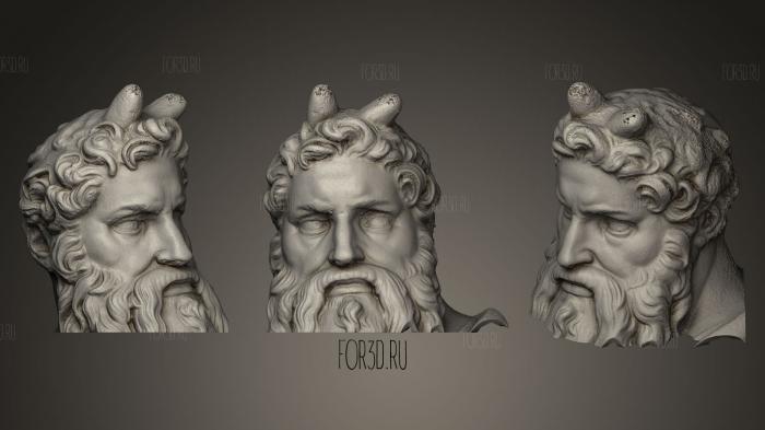 Моисей Микеланджело голова 3d stl модель для ЧПУ