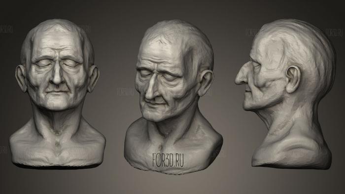 Скульптура лица старика 3d stl модель для ЧПУ