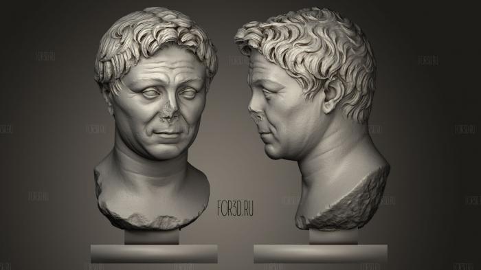 Большой портрет Помпея с надписью 3d stl модель для ЧПУ