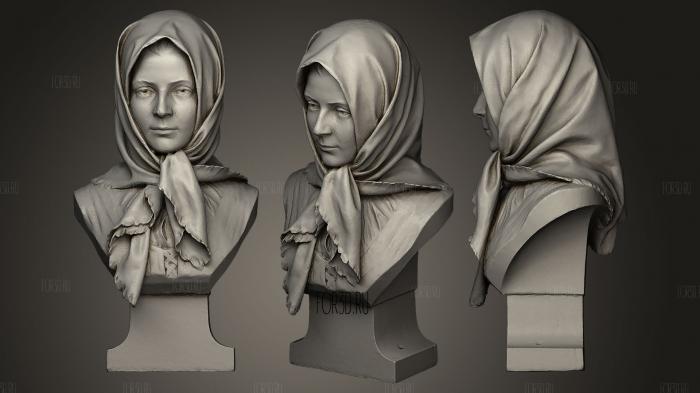 Wojciech Brzega  a woman in a headscarf stl model for CNC