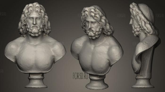Colossal marble of Zeus stl model for CNC
