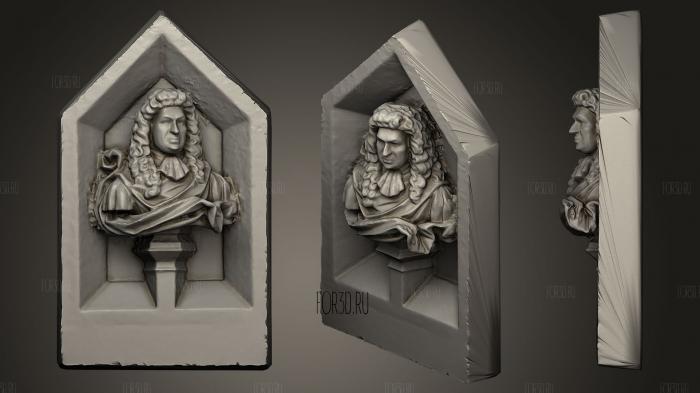 Bust of Samuel Pepys stl model for CNC