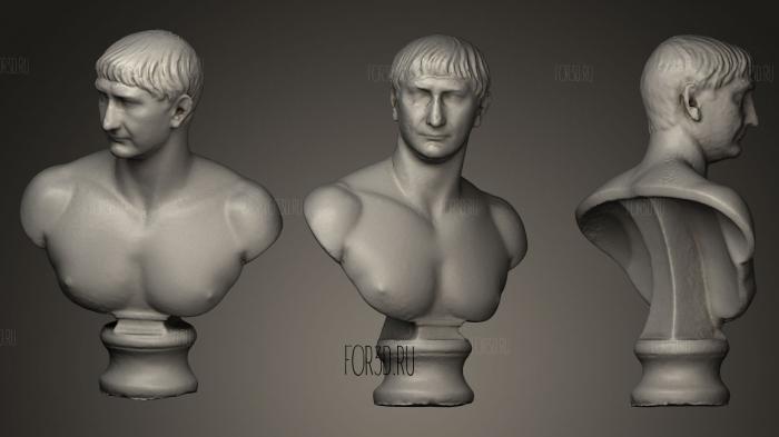 Marble portait bust of Trajan stl model for CNC