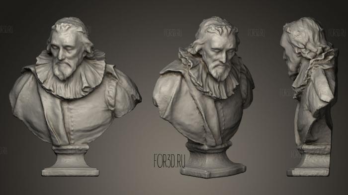 Portrait bust of Sir Robert Bruce Cotton stl model for CNC