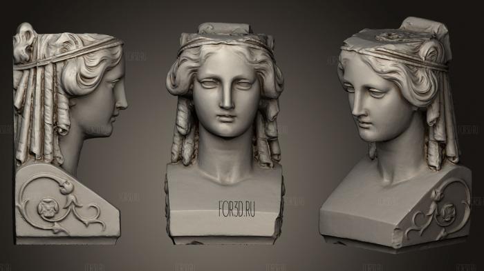 Female head of a herm stl model for CNC