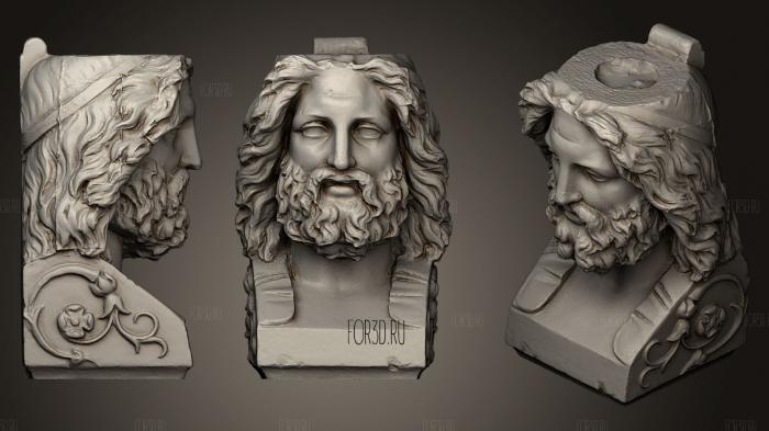Male head of a herm stl model for CNC