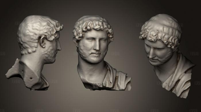 Marble bust of Emperor Hadrian stl model for CNC