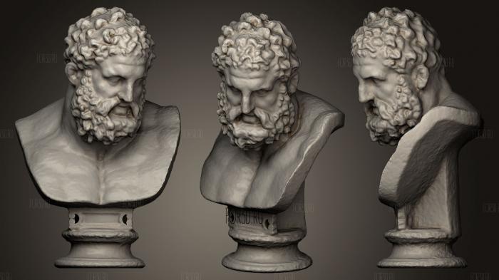 Marble bust of Herakles Greek Hercules Roman stl model for CNC