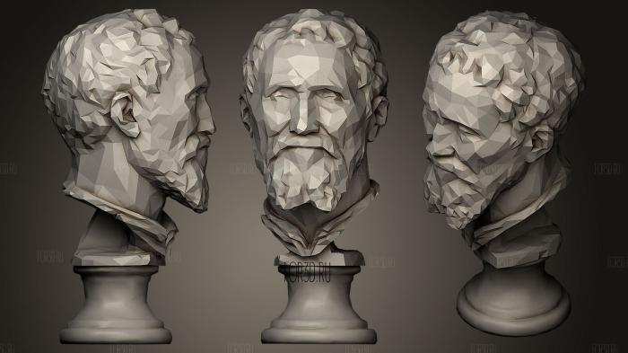 Michelangelo Buonarroti head sculpture stl model for CNC