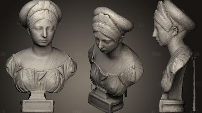 Portrait bust of Claudia Olympias stl model for CNC