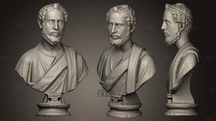 Portrait Bust of Man Priest of Serapis stl model for CNC