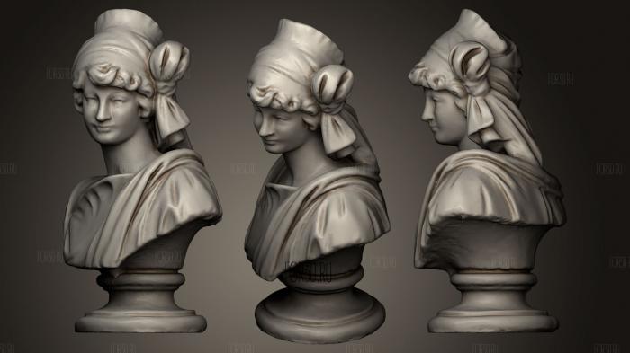 Woman Bust Statue Scan stl model for CNC