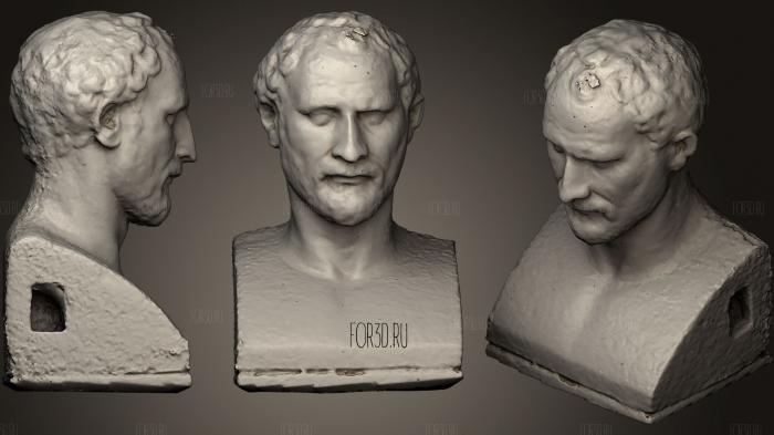 A bust of Demosthenes stl model for CNC