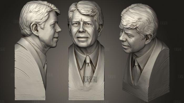 Bronze Sculpture of President Jimmy Carter stl model for CNC