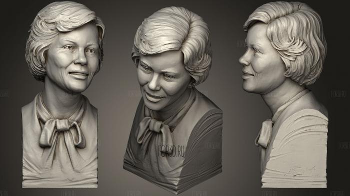 Bronze Sculpture of Rosalynn Carter stl model for CNC