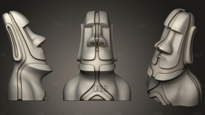 Easter Island Moai   Dual Extrusion Style stl model for CNC