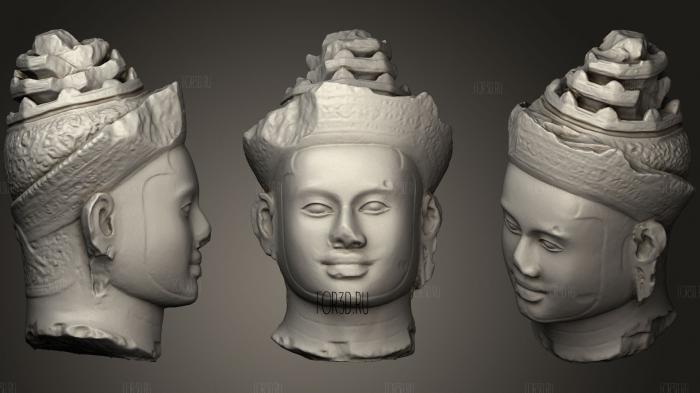 Head from an image of Vishnu Early 9th CE 3d stl модель для ЧПУ