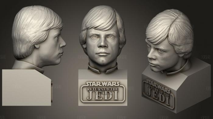 Jedi Luke Skywalker Bust (With Base) stl model for CNC
