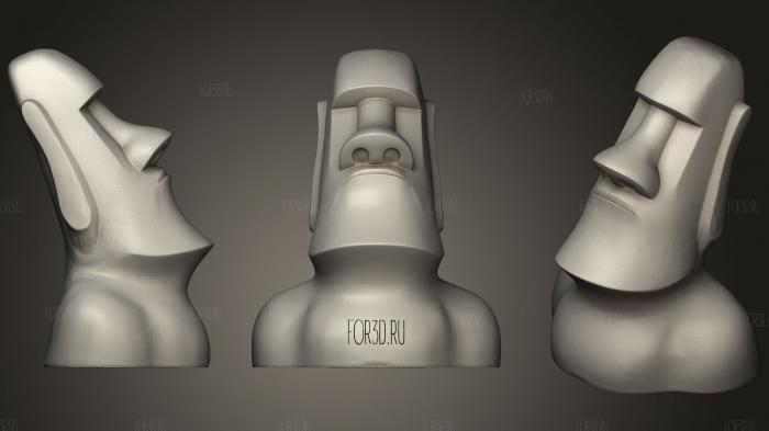 Moai Piggy Bank   Remix stl model for CNC