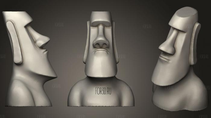 Vase Mode Optimized Moai Planter   Vase stl model for CNC