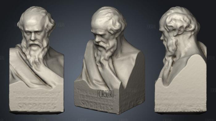 Bust of Socrates stl model for CNC