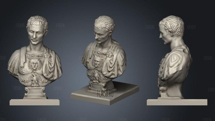 Caesar bust stl model for CNC