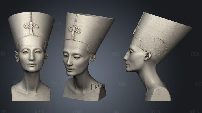 Nefertiti bust hollow stl model for CNC