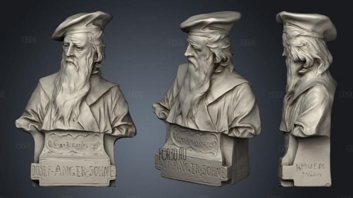 Photoskulptur Gutenberg bust stl model for CNC