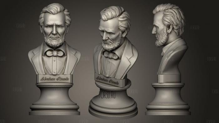 Abraham Lincoln on the round podium stl model for CNC