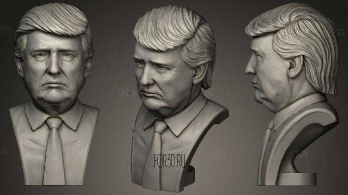 Портрет Дональда Трампа 3d stl модель для ЧПУ