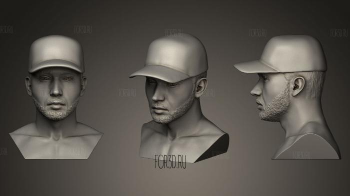 Eminem Sculpture in baseball cap stl model for CNC