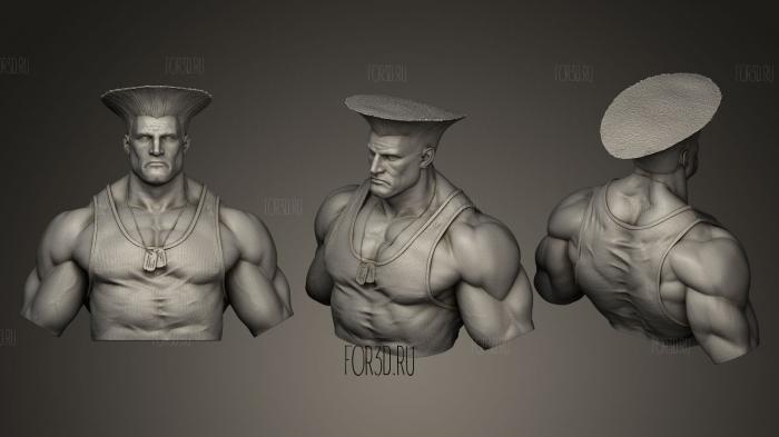 Guile from Streetfighter stl model for CNC