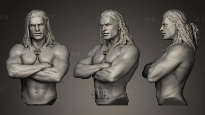 Henry Cavill The Witcher stl model for CNC