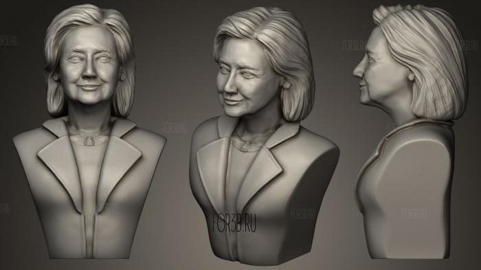 Hillary Clinton long plinth stl model for CNC