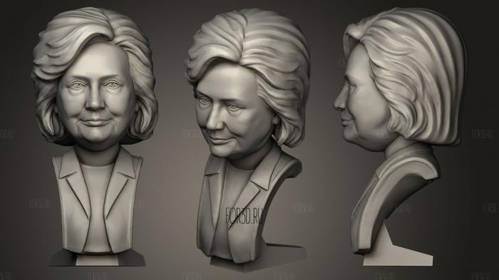 Hillary Clinton portrait stl model for CNC