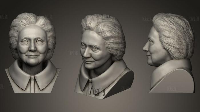 Hillary Clinton sculpture stl model for CNC
