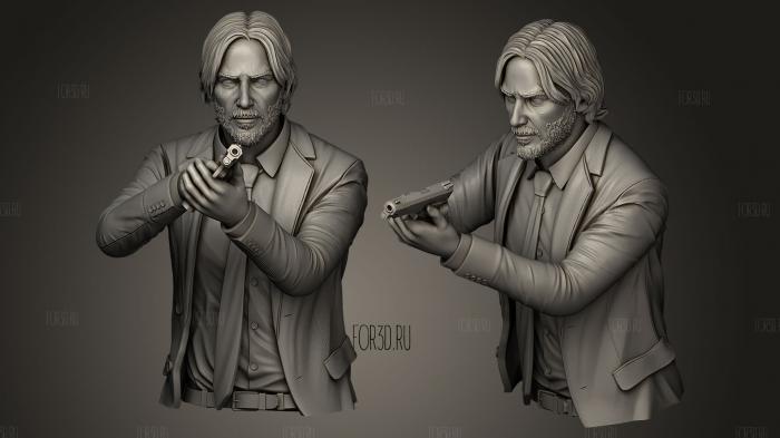 John Wick with a gun 3d stl модель для ЧПУ