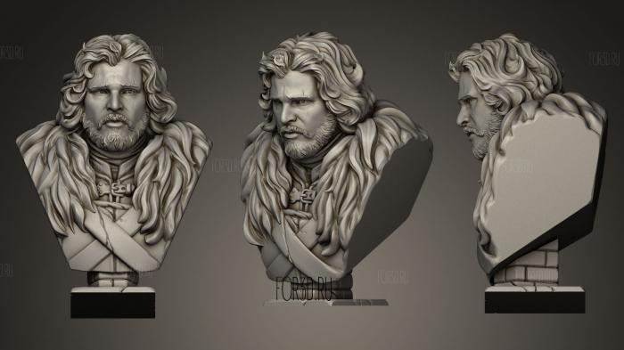 Jon Snow Nights Watch Edition stl model for CNC