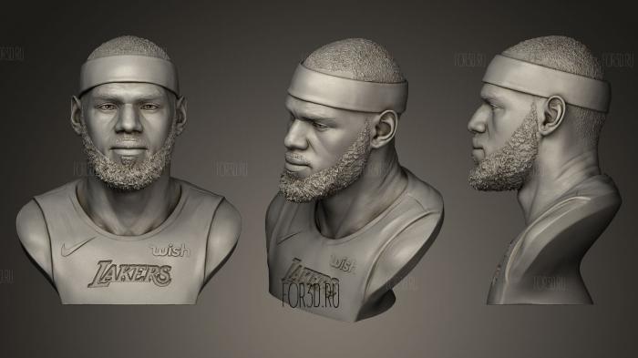 Леброн Джеймс в футболке Лейкерс 3d stl модель для ЧПУ