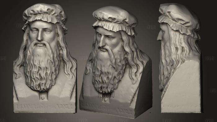 Leonardo Da Vinci in heat stl model for CNC